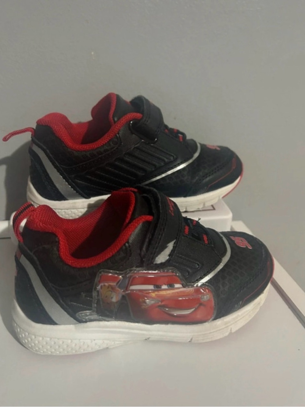 Disney Kids Black and Red Lightning McQueen Sneakers